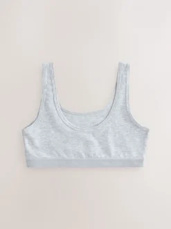 Alle Ondergoed|Next Zwart/wit/grijs - Set van 3 crop tops met diepe ronde hals (5 - 16 jr)