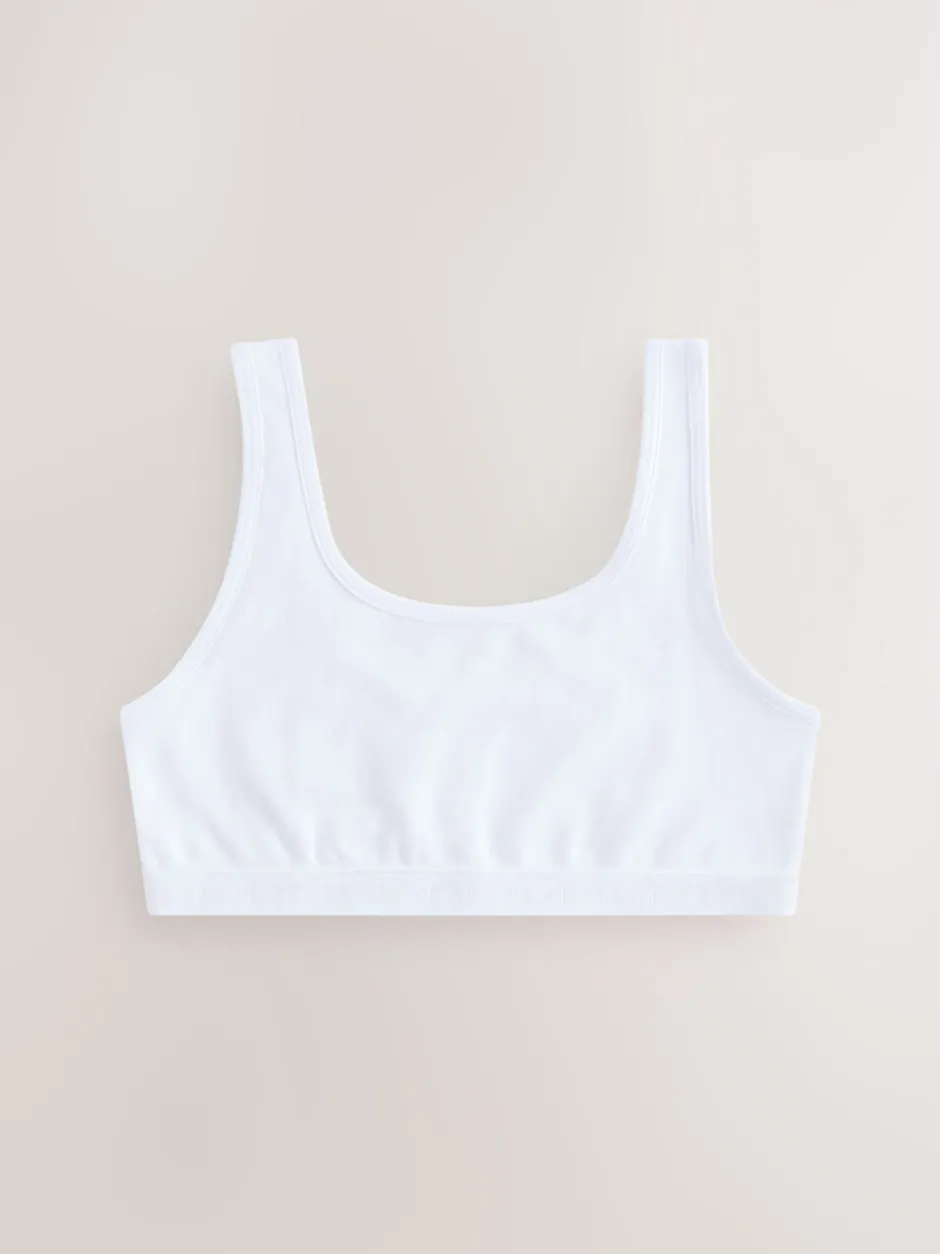 Alle Ondergoed|Next Zwart/wit/grijs - Set van 3 crop tops met diepe ronde hals (5 - 16 jr)