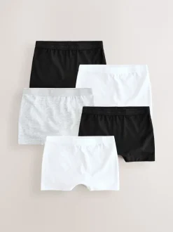 Alle Ondergoed|Next Zwart/wit/grijs - Short Briefs 5 Pack (2-16yrs)