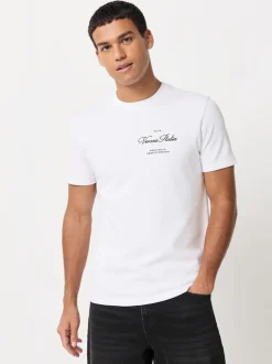 T-Shirts En Hemden*Next Zwart/wit/grijs met borduursel - Slim Fit - Set van 3 T-shirts met print