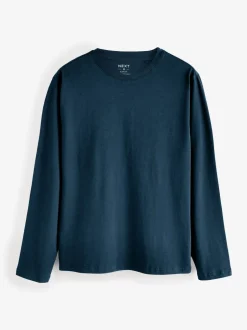 T-Shirts En Hemden|Next Zwart/Wit/Grijs/Blauw - Slim Fit - verpakking van 5 regular-fit T-shirts met lange mouwen van 100% katoen