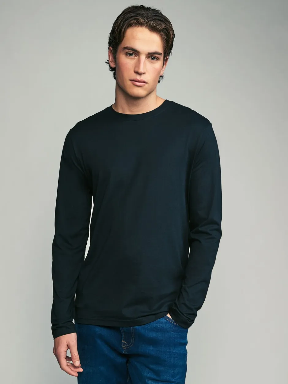 T-Shirts En Hemden|Next Zwart/Wit/Grijs/Blauw - Slim Fit - verpakking van 5 regular-fit T-shirts met lange mouwen van 100% katoen