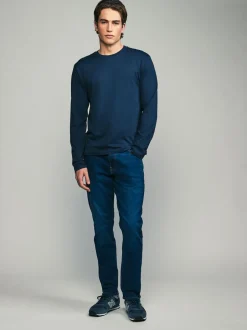 T-Shirts En Hemden|Next Zwart/Wit/Grijs/Blauw - Slim Fit - verpakking van 5 regular-fit T-shirts met lange mouwen van 100% katoen