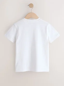 T-Shirts|Tops*Next Zwart/wit/grijs/kaki - Set van 4 T-shirts met korte mouwen (3-16 jr)