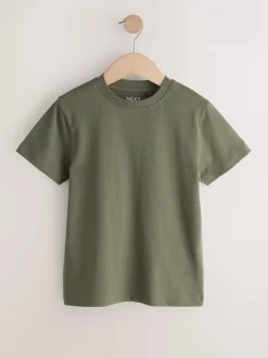 T-Shirts|Tops*Next Zwart/wit/grijs/kaki - Set van 4 T-shirts met korte mouwen (3-16 jr)