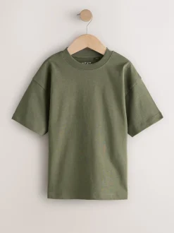 T-Shirts|Tops*Next Zwart/wit/grijs/kaki - Set van 4 T-shirts met korte mouwen (3-16 jr)