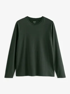 T-Shirts En Hemden*Next - Normale Pasvorm - verpakking van 5 regular-fit T-shirts met lange mouwen van 100% katoen Zwart/wit/marineblauw/groen/bordeauxrood