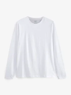 T-Shirts En Hemden*Next - Normale Pasvorm - verpakking van 5 regular-fit T-shirts met lange mouwen van 100% katoen Zwart/wit/marineblauw/groen/bordeauxrood