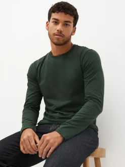 T-Shirts En Hemden*Next - Normale Pasvorm - verpakking van 5 regular-fit T-shirts met lange mouwen van 100% katoen Zwart/wit/marineblauw/groen/bordeauxrood