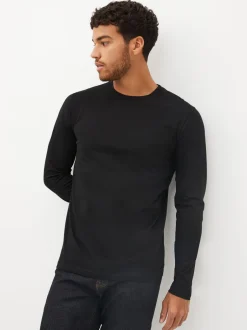 T-Shirts En Hemden*Next - Normale Pasvorm - verpakking van 5 regular-fit T-shirts met lange mouwen van 100% katoen Zwart/wit/marineblauw/groen/bordeauxrood