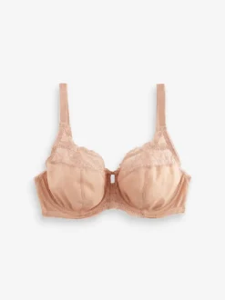 Beha's*Next - DD+ Beha's met volledige cups zonder vulling, set van 3 met kantversiering Zwart/wit/praline huidskleur