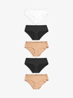 Onderbroeken*Next - Set van 5 slipjes van microvezels Zwart/wit/praline huidskleur