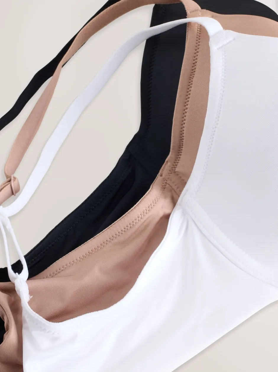 Beha's|Next Zwart/wit/praline huidskleur - A-E Ultimate Comfort Smoothing T-Shirt Beha's 3 Pak