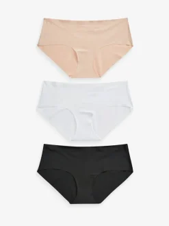 Onderbroeken|Next - Geen zichtbare onderbroeklijn comfortabele slips verpakking van 3 Zwart/wit/praline huidskleur