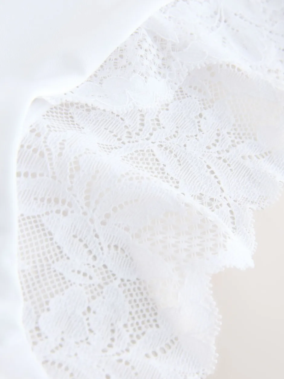 Onderbroeken*Next Zwart/wit/praline huidskleur - Microvezel & Kant Hoge Taille Slip 3 Pak