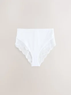 Onderbroeken*Next Zwart/wit/praline huidskleur - Microvezel & Kant Hoge Taille Slip 3 Pak