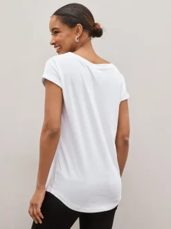 Tops En T-Shirts|Next - Verpakking van 3 T-shirts met kapmouwen van 100% katoen Zwart/wit/streep