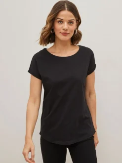 Tops En T-Shirts|Next - Verpakking van 3 T-shirts met kapmouwen van 100% katoen Zwart/wit/streep