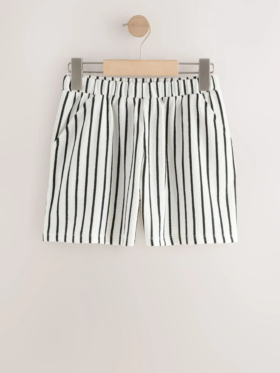 Shorts En Rokken*Next - Gekreukte shorts (3-16jr) Zwart-witte streep
