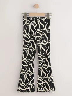 Broeken En Leggings*Next Zwart/witte strik - Geribde uitlopende legging (3-16 jr)