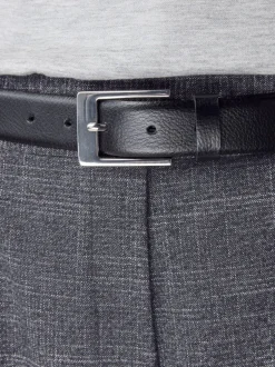 Ceintuurs|Next - N. Premium riem van Italiaans leer Zwart/zilveren tinten